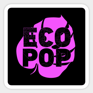ecopop in a leaf logo design Sticker